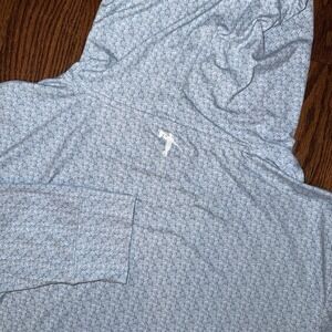 Anderson Ord Performance Hoodie Pullover Men's XL Blue White Geometric Pockets